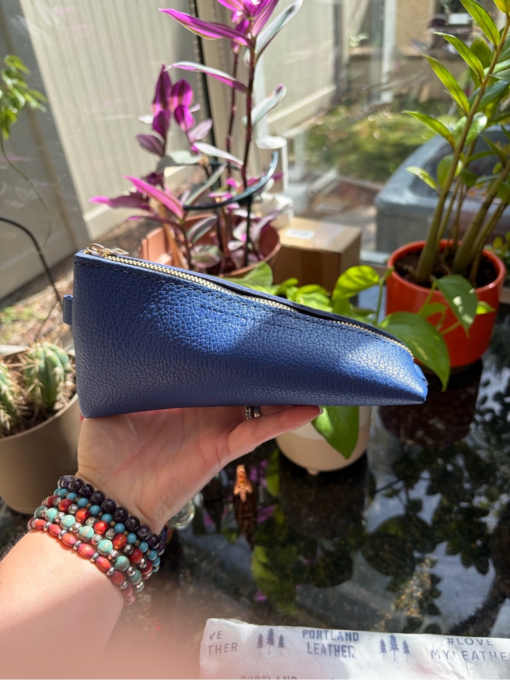 Portland Leather Molino Blue Alpine Pouch
